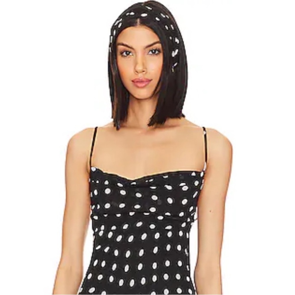 NWT LPA Giulia Maxi Dress in Black And Cream Polka Dot - small Giulia - Picture 3 of 10